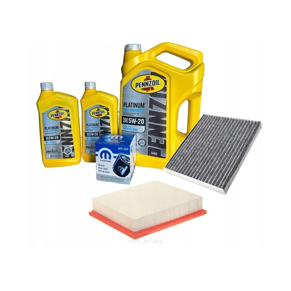 OLEJ SILNIKOWY PENNZOIL 5W20 7LPLATINUM FULL SYNTHETIC + FILTR MOPAR MO-339 + 49756 + 24017