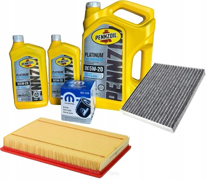 OLEJ SILNIKOWY PENNZOIL 5W20 7LPLATINUM FULL SYNTHETIC 5W20 7L + zestaw filtrów RAM 5.7 2014-2026