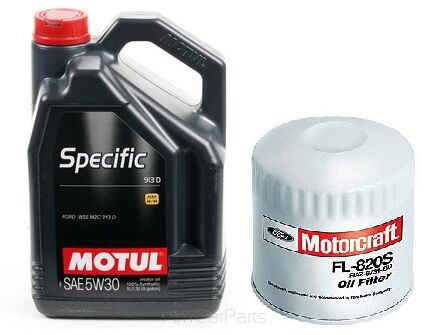 Zestaw MOTUL 5W30 5L + FILTR OLEJU FL820S FORD Mustanga V6 4.0L