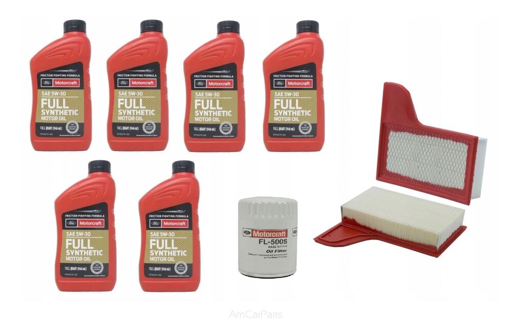 Zestaw filtrów Olej silnikowy MOTORCRAFT 5w20 Full Synthetic Ford Mustang 2015-2020