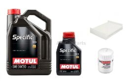 Zestaw MOTUL 5W30 6L + FILTR OLEJU FL500S + Filtr kabinowy FORD Mustang V6 3.7L